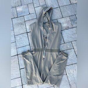 Meek Tan Hooded Jumpsuit
